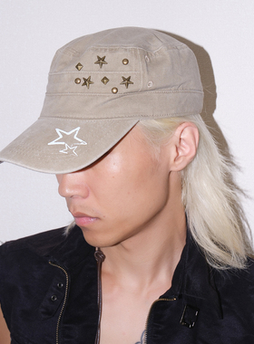 Ashsurge美式复古星星铆钉平顶帽