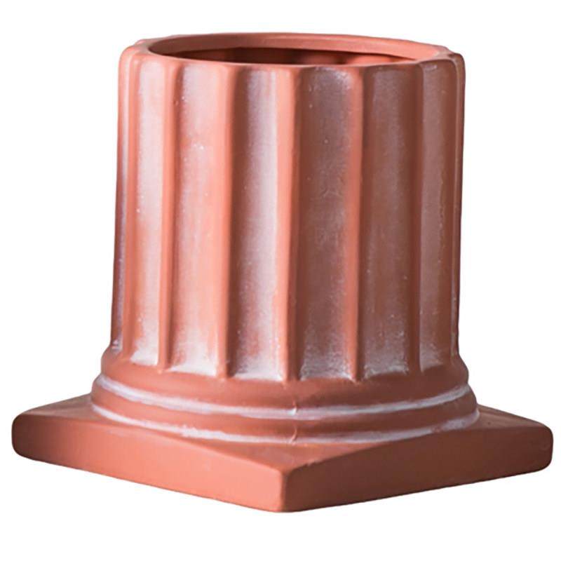 罗马柱造型陶瓷花盆有孔带托盘摆件花瓶花卉仿真鲜花绿萝红陶花器,淘宝优惠券,粉丝福利购,淘宝优惠卷