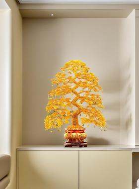 中式新居新宅乔迁开业手工招财树发财树成品送礼客厅精装大摆件