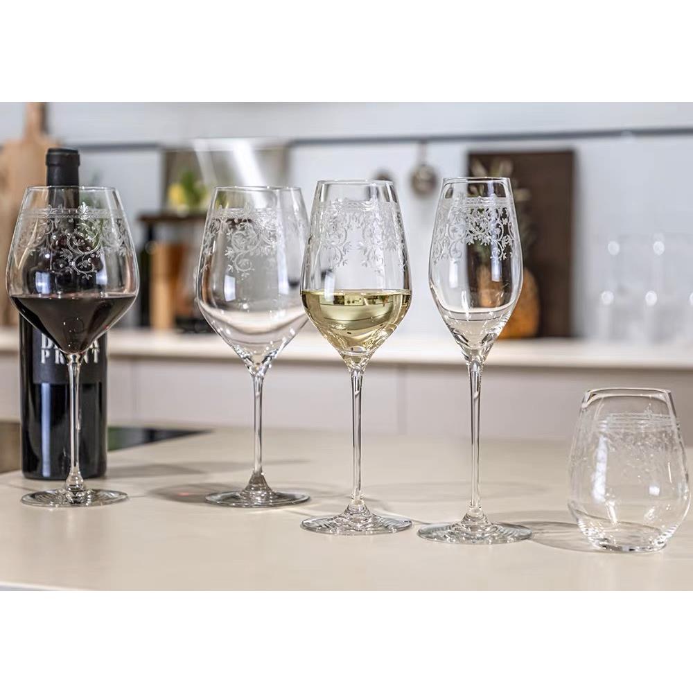 德国进口Spiegelau水晶玻璃红酒杯 雕花刻花葡萄酒杯香槟杯高脚杯 - 图0