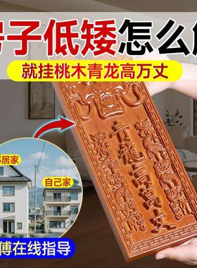 手工雕刻青龙高万丈邻居房子比自己家高自家房子左低右高桃木刻字