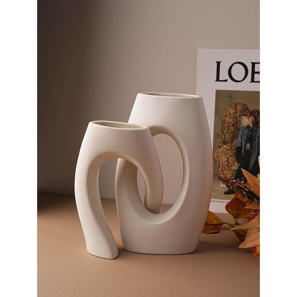 贝汉美创意陶瓷花瓶轻奢摆件高级感客厅餐桌干花侘寂风艺术装饰品,淘宝优惠券,粉丝福利购,淘宝优惠卷