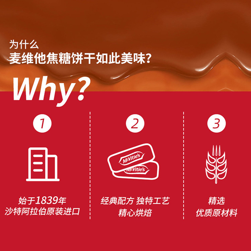 麦维他/Mcvities进口焦糖饼干80g*4包零食休闲食品小吃单独小包装-图3