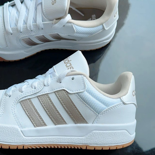 adidas neo Entrap 舒适百搭 低帮 耐磨板鞋 男女同款 白金FY5296 - 图0