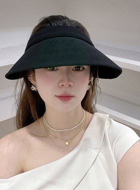 高品质桑蚕丝极简空顶渔夫帽女春夏轻盈透气显脸小大帽檐防晒百搭