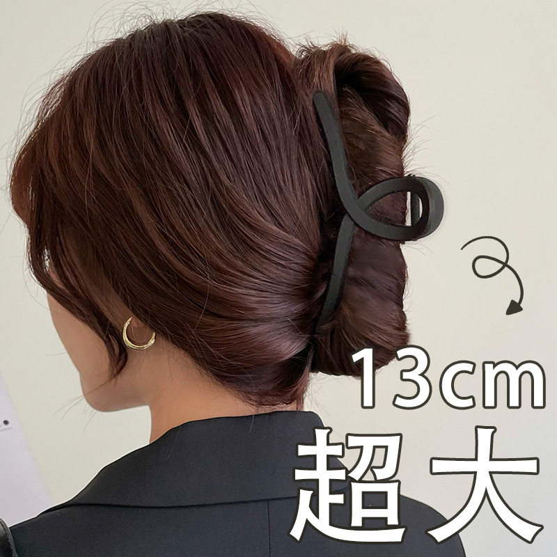 tktk13cm大号方形鲨鱼发夹女盘发抓夹后脑勺发卡头饰 - 图0