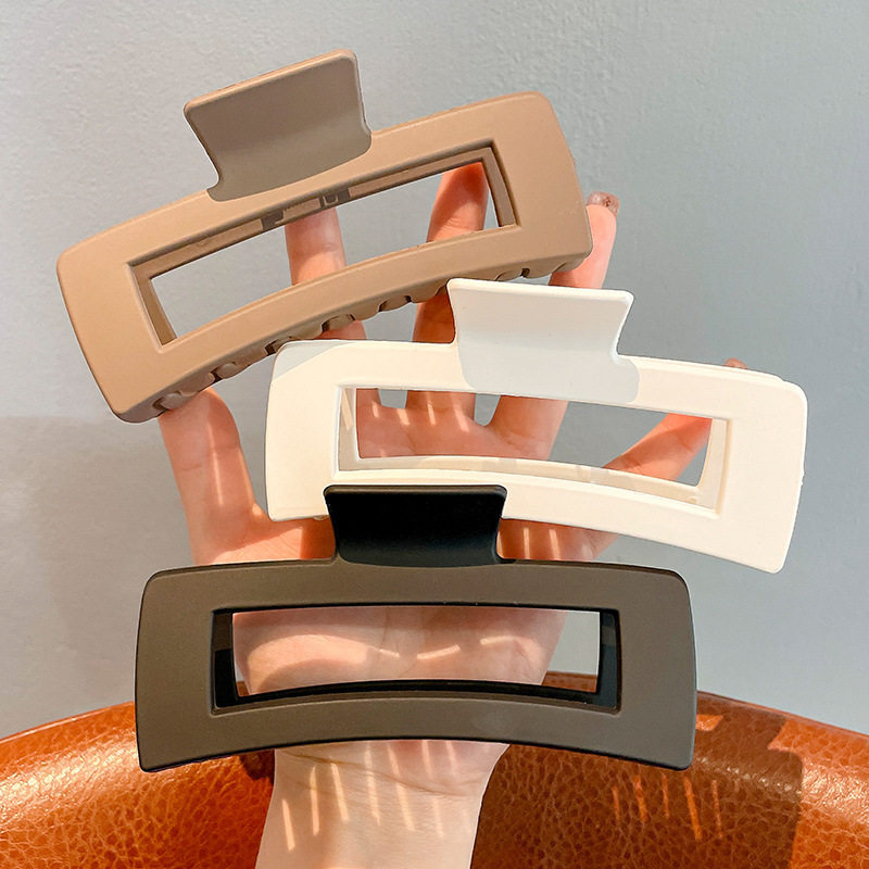 tktk13cm大号方形鲨鱼发夹女盘发抓夹后脑勺发卡头饰 - 图1