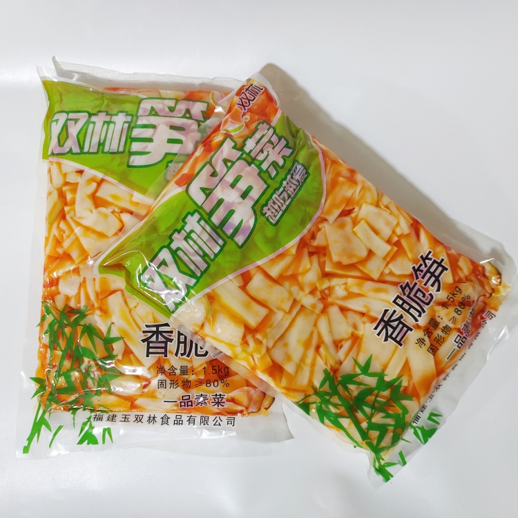 双林笋菜香脆笋1.5kg香辣红油笋片大包即食下饭菜凉拌菜素食竹笋 - 图1