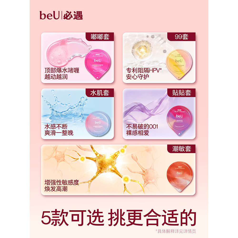 【59.9元任选】beU必遇避孕套超薄003byt玻尿酸情趣避孕套安全套