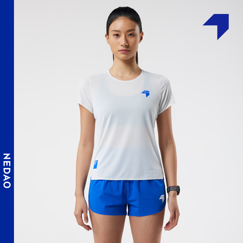 爽感T恤 NEDAO内道网眼速干透气超轻薄马拉松长跑女士秋 跑步短袖 - 图1