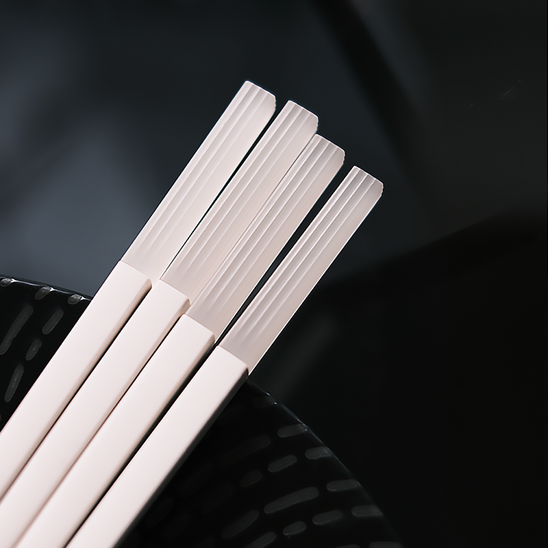 MIILife 合金筷子家用乳白色轻奢高级感米色洗碗机专用抗菌奶油风,淘宝优惠券,粉丝福利购,淘宝优惠卷