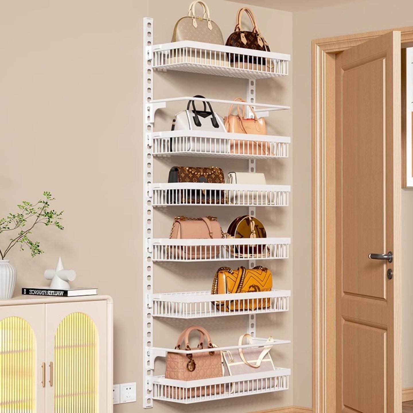 包包收纳家用门后夹缝置物架壁挂分层包架存放皮包整理展示架,淘宝优惠券,粉丝福利购,淘宝优惠卷