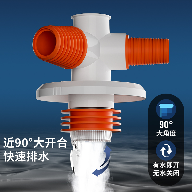 洗衣机下水管地漏接头排水管专用三头通防返水防虫防臭四通三合一 - 图1