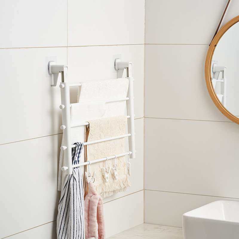 客必屋室内伸缩晾衣架多夹子无痕贴免打孔阳台强力吸盘折叠晾衣架,淘宝优惠券,粉丝福利购,淘宝优惠卷