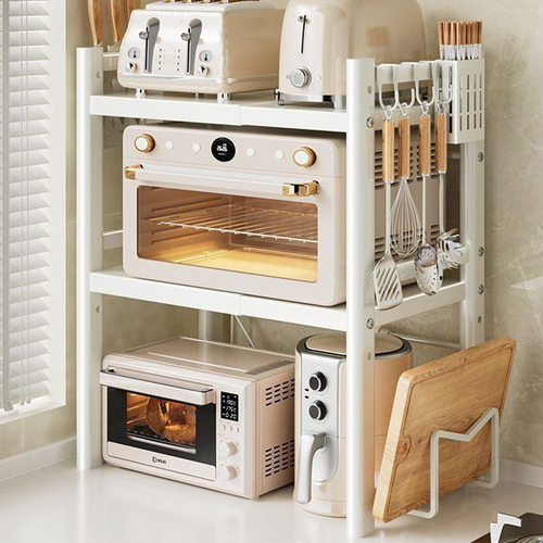 微波炉置物架厨房多功能台面烤箱架家用多层电饭锅收纳支架脸盆架 - 图1
