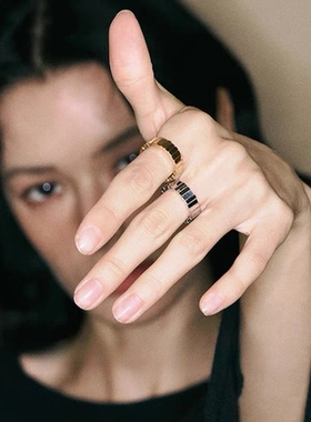 原创设计条纹戒指百搭独特食指戒