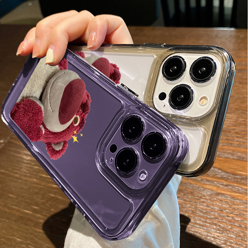 适用于苹果17promax手机壳新款16promax保护套iPhone14pro草莓熊透明8plus小众13高级12简约11全包防摔男女款 - 图2