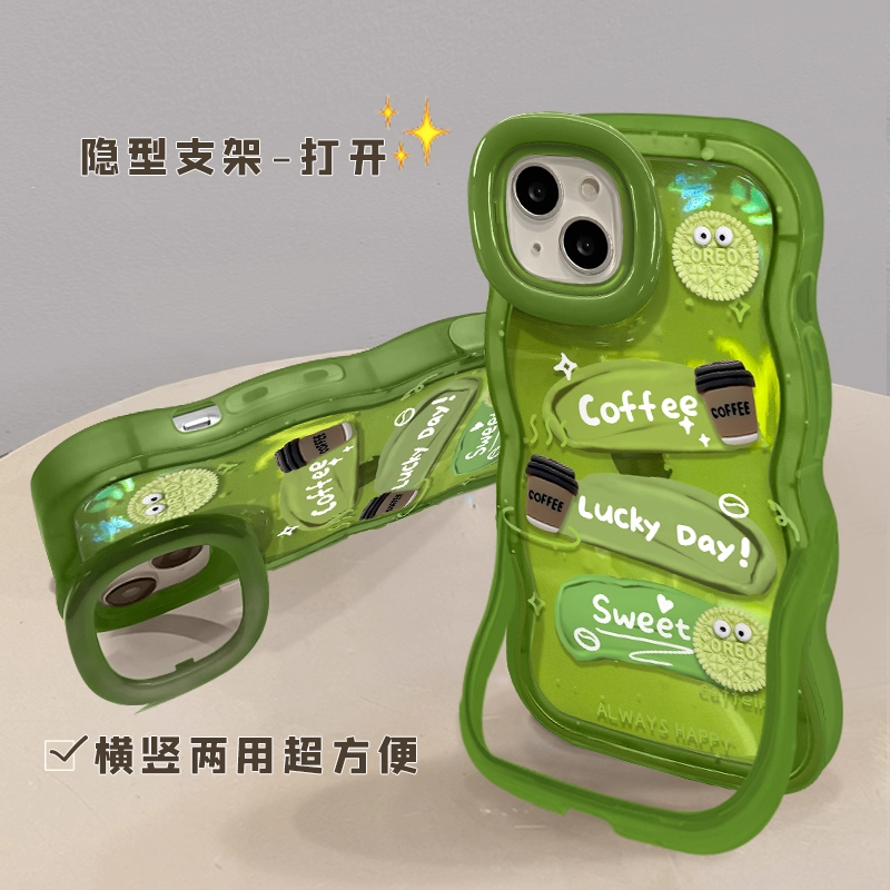 适用华为mate70pro手机壳新女款pura80可爱p60隐形双支架mate50硅胶荣耀400/300咖啡抹茶nova14/13全包保护套 - 图1