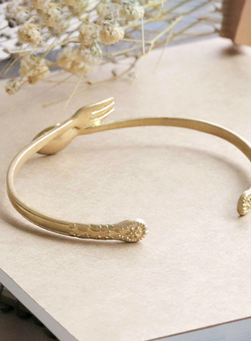 开口勺子叉子手镯复古闺蜜礼物