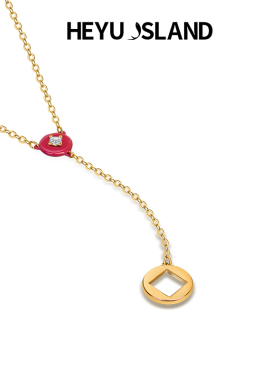 HEYUISLAND红色白锆Y型项链