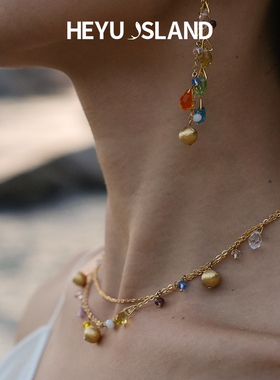 黑鱼岛多巴胺水晶双链条锆石项链