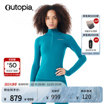 OUTOPIA Fibo Thermal wool integrated semi-zipped outdoor ski thermal sports blouses women