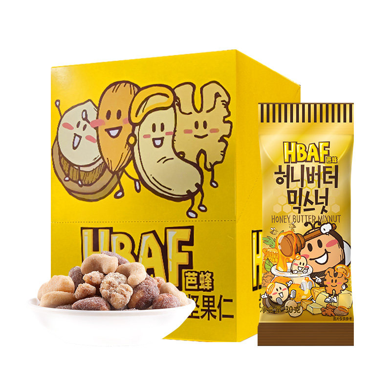 hbaf芭蜂混合每日坚果蜂蜜黄油巴旦木孕妇健康休闲零食核桃腰果仁,淘宝优惠券,粉丝福利购,淘宝优惠卷