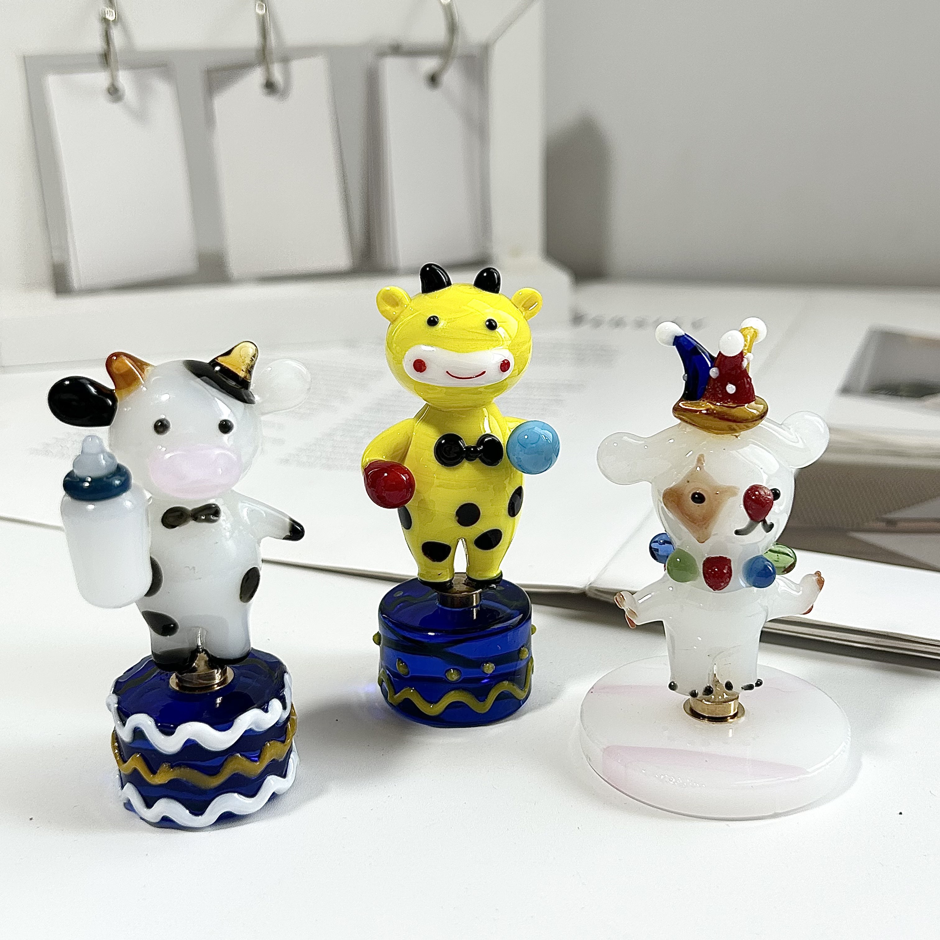 手工琉璃旋转底座可爱小动物系列创意桌面装饰品摆件生日礼物专属,淘宝优惠券,粉丝福利购,淘宝优惠卷