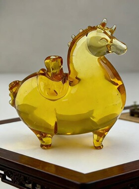 淄博琉璃香插马纯手工装饰品马年生肖桌面摆件家居礼物商务送礼