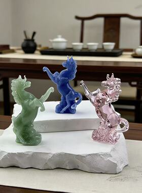 淄博琉璃生肖马摆件吉祥物送礼