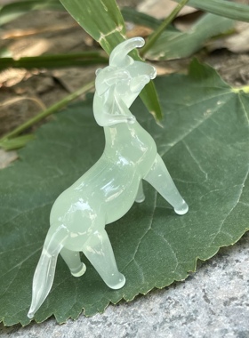 小玉马琉璃模型抽象派动物手工制作非遗艺术摆件淄博琉璃博山特产