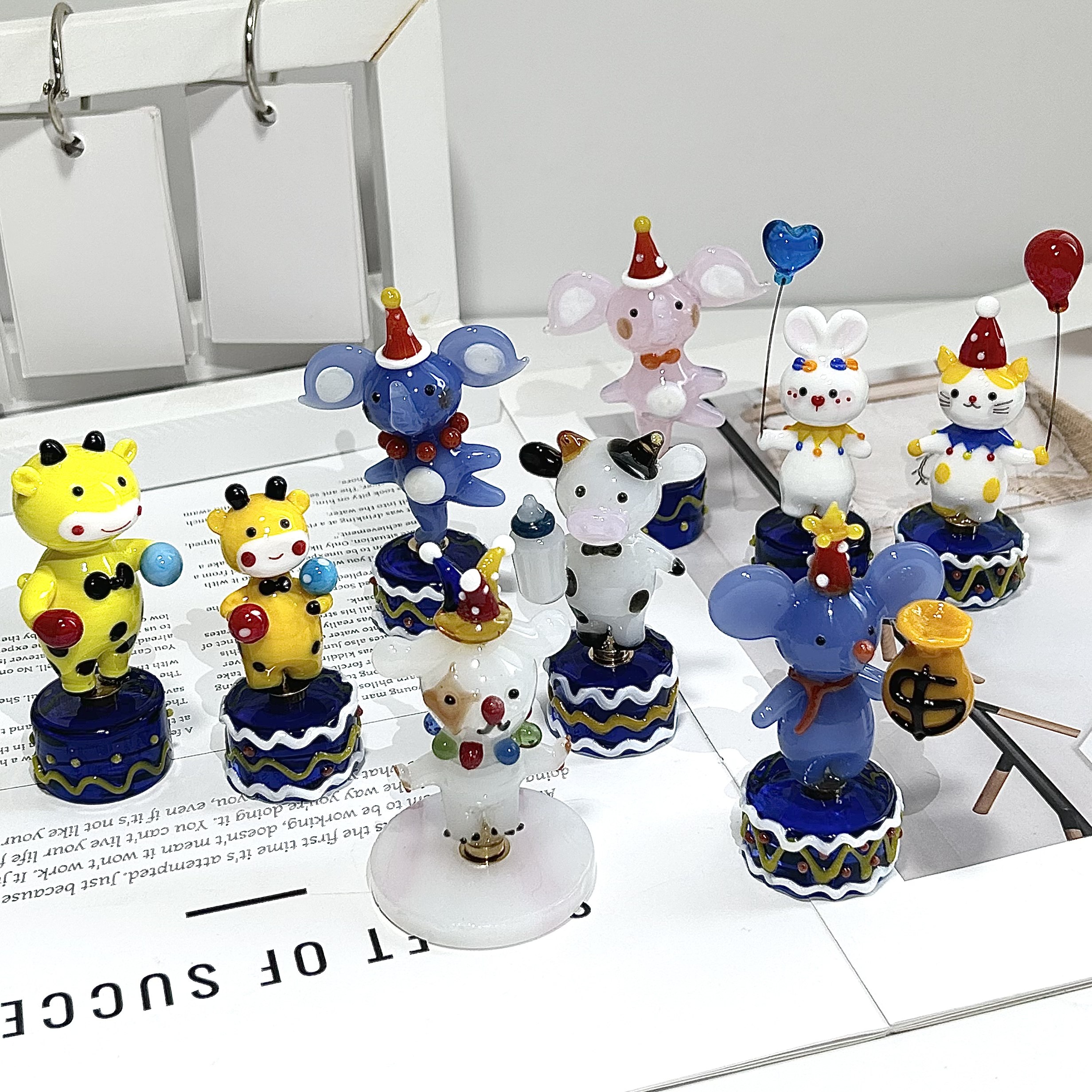 手工琉璃旋转底座可爱小动物系列创意桌面装饰品摆件生日礼物专属,淘宝优惠券,粉丝福利购,淘宝优惠卷