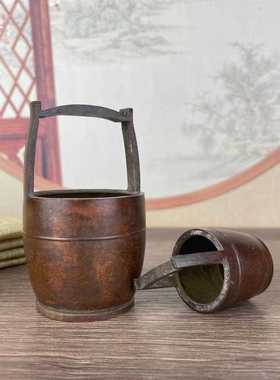 新款直销仿古铜一桶金铜摆件小水桶工艺礼品创意办公室摆件客厅装