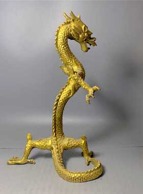 新款直销古韵斋 黄铜祥龙龙摆件生肖龙金钱元宝龙家居办公摆设8