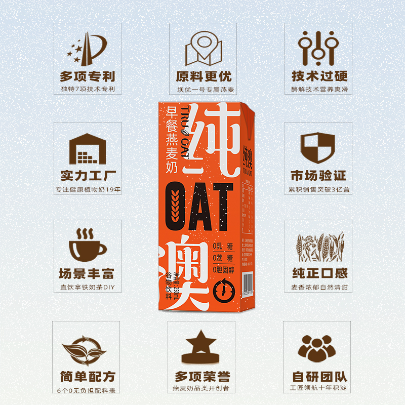 纯澳早餐燕麦奶250ml*10盒正装0添加蔗糖纯素植物奶咖啡大师伴侣