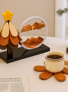 高级感圣诞树隔热垫流沙画