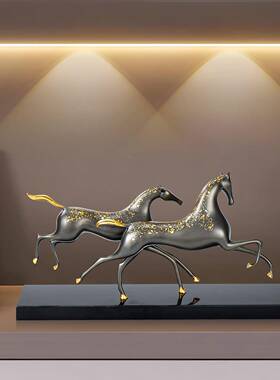 办公桌高级感铜马摆件高招业装饰端大气商务SII老板领财导开乔迁