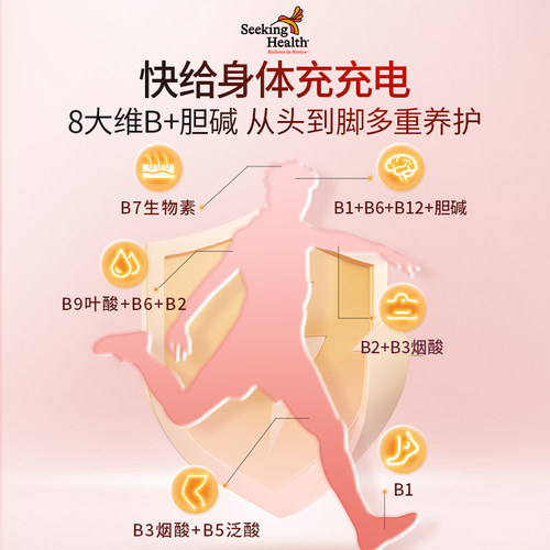 官方正品 Seeking Health活性复合维生素b族 b12b3甲钴胺烟酰胺vb - 图2