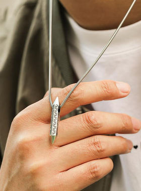 「顺风顺水」纯银项链 高级感男生吊坠 男士潮牌百搭小众痞帅男潮