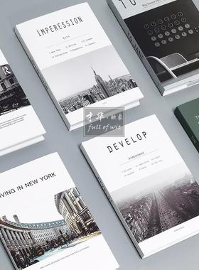 样板间装饰仿真书简约黑白灰售楼处客厅书房书架摆件拍照道具书