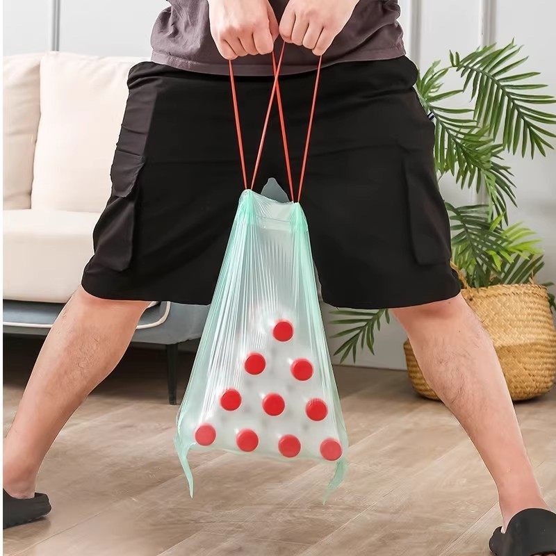 抽绳式垃圾袋家用手提式大号塑料袋黑色厨房收纳袋收口加厚实惠装,淘宝优惠券,粉丝福利购,淘宝优惠卷