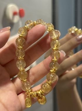 黄金小胖福手链金坨坨足金999福牌手串 送女友老婆七夕情人节礼物