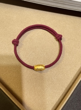 黄金足金999法棍猫咪萌宠转运珠手串手链礼物送女友老婆七夕礼物