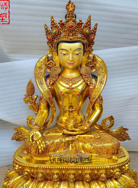 黄铜铸造地藏王菩萨像带背光定制
