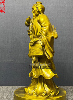 纯铜彩绘铸造神医华佗神像小号