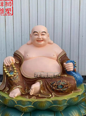 纯黄铜铸造弥勒佛佛像摆件定制