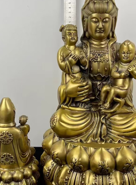 精品黄铜铸造观世音菩萨佛像摆件