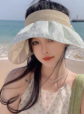 夏季时尚防晒帽女款2025新款流行款网红款贝壳帽洋气帽子网红2026