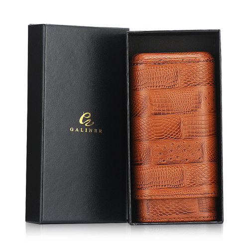 GALINER便携雪茄套雪茄烟套雪茄保湿皮套烟盒雪茄保湿盒礼盒包装 - 图3