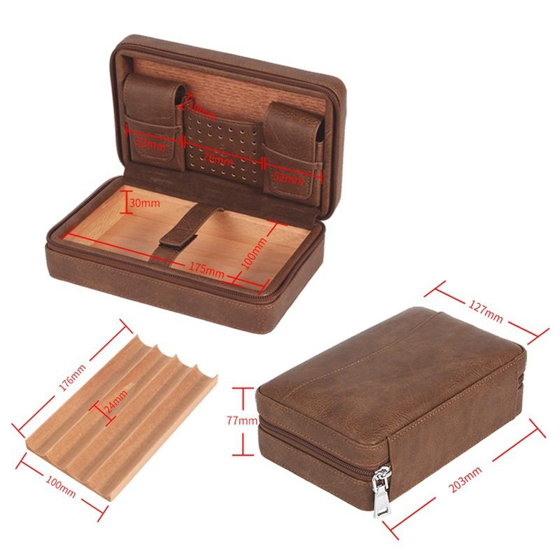 GALINER雪松木雪茄盒复古烟盒收纳雪茄随身便携旅行保湿盒 - 图2